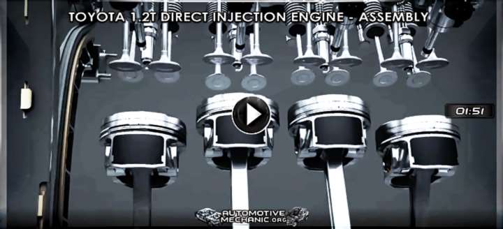 Video: Toyota 1.2T Direct Injection Engine - Assembly of the Components - Animation